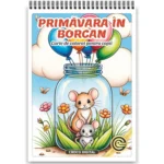 Carte de colorat Primavara in Borcan