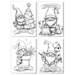 Set felicitari de colorat de Craciun