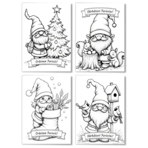 Set felicitari de colorat de Craciun