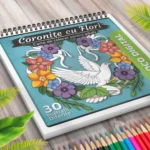 Coronițe cu Flori - Carte de colorat pentru adulți 2