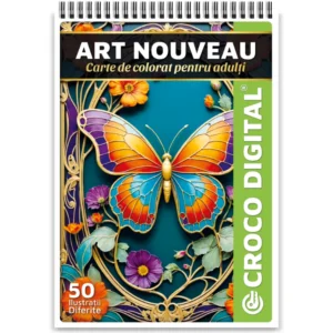 Art Nouveau - Carte de colorat pentru adulți