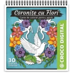 Coronițe cu Flori - Carte de colorat pentru adulți