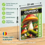Ciuperci - Carte de colorat pentru adulti A4