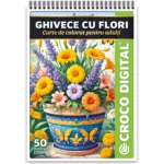 Ghivece cu Flori - Carte de colorat pentru adulți