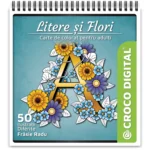Litere și Flori - Carte de colorat pentru adulți