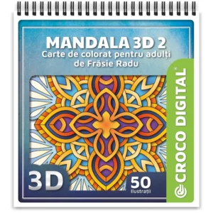 Mandala 3D 2 - Carte de colorat pentru adulți