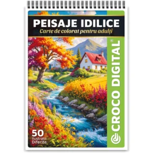 Peisaje Idilice - Carte de colorat pentru adulți