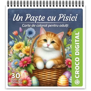 Un Paște cu Pisici - Carte de colorat pentru adulți