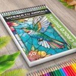 Vitralii cu Animale - Carte de colorat pentru adulți 2